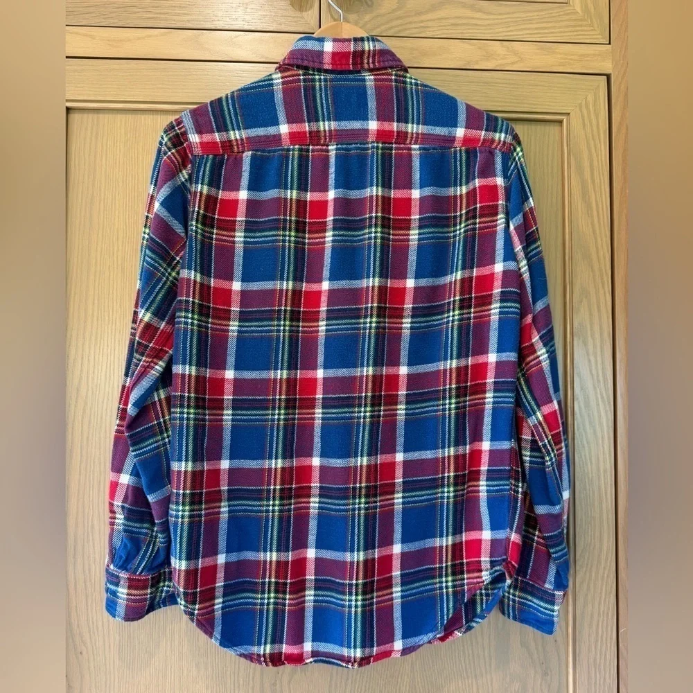 Polo  Ralph Lauren Red and Blue Casual Button Down Shirt Plaid Cotton / XSM